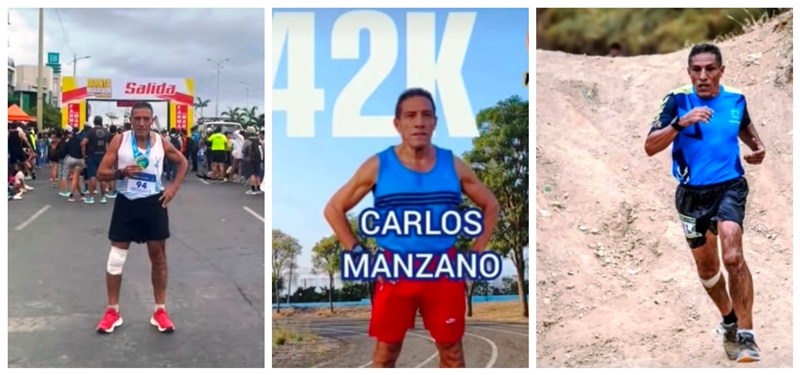 Maratonista Carlos Manzano, Manta, Ecuador. / FOTOS proporcionadas por David Ramírez B., NY