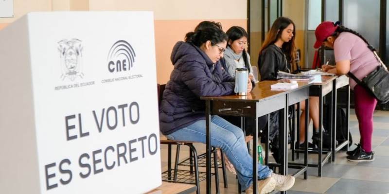 Una Junta Receptora de Votos en Ecuador. / FUENTE: CNE, Quito