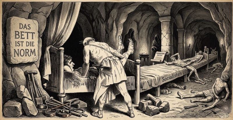 Ilustración acerca del síndrome de Procusto. / FUENTE: Archivo privado, enviada por Jorge L. Bowen L.