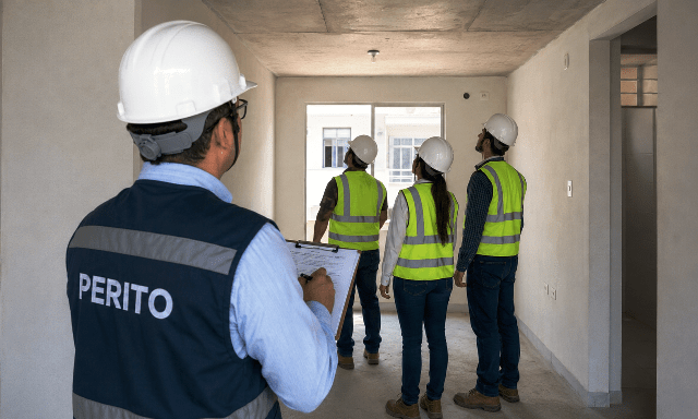 Peritos judiciales inspeccionando un edificio. / FUENTE: CJ Portoviejo